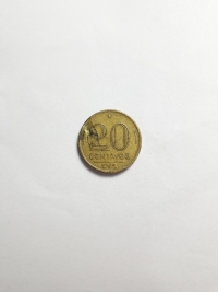20 CENTAVOS (DEFEITO DE CUNHAGEM)