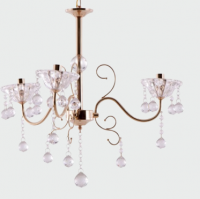 LUSTRE DOURADO  COM CRISTAIS TRANSPARENTE (ADN MAIS ILUMINAÇÃO)
