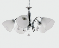 LUSTRE CROMADO COM CRISTAL  DE ACRÍLICO (ADN MAIS ILUMINAÇÃO)