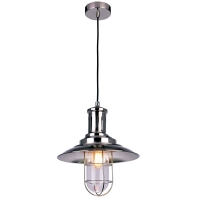 PENDENTE METAL CROMADO E VIDRO TRANSPARENTE (NEW LINE IMPORTS)