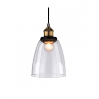 PENDENTE METAL BRONZE E VIDRO TRANSPARENTE (NEW LINE IMPORTS)