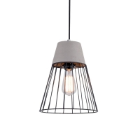 PENDENTE ARAMADO PRETO E CONCRETO (NEW LINE IMPORTS)