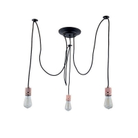 PENDENTE METAL COBRE 3 LÂMPADAS (NEW LINE IMPORTS)