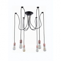 PENDENTE METAL COBRE 6 LÂMPADAS (NEW LINE IMPORTS)