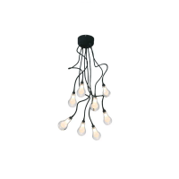 PENDENTE METAL PRETO E VIDRO TRANSPARENTE/FOSCO (NEW LINE IMPORTS)