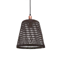 PENDENTE METAL/FIBRA PRETO (NEW LINE IMPORTS)