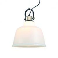 PENDENTE METAL E VIDRO BRANCO (NEW LINE IMPORTS)