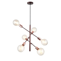 PENDENTE METAL CAFÉ 6 LÂMPADAS (NEW LINE IMPORTS)