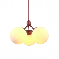 PENDENTE METAL COBRE E VIDRO BRANCO (NEW LINE IMPORTS)