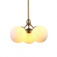 PENDENTE METAL DOURADO E VIDRO BRANCO (NEW LINE IMPORTS)