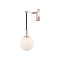 ARANDELA VIDRO BRANCO E METAL DOURADO (NEW LINE IMPORTS)
