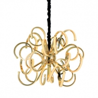 PENDENTE METAL DOURADO E ACRÍLICO BRANCO (NEW LINE IMPORTS)